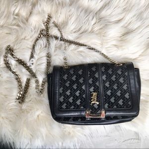 Black LAMB cross body purse